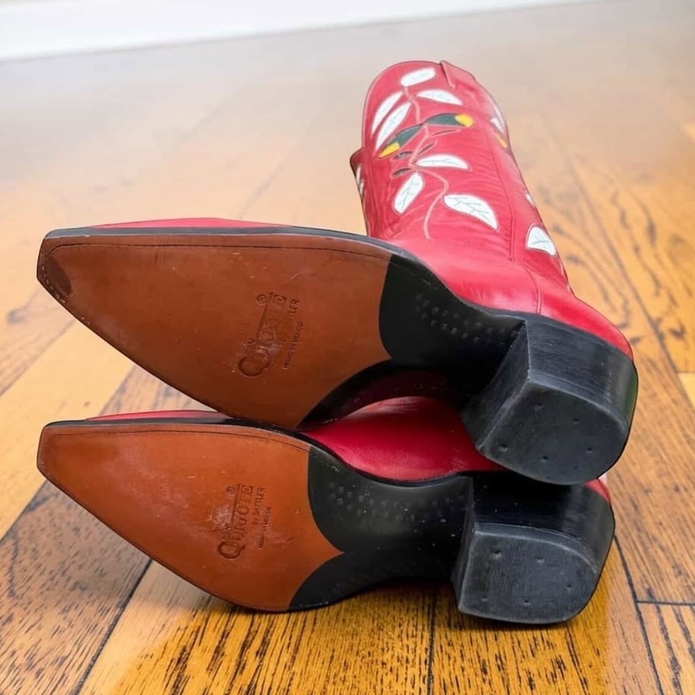 1990s Don Quijote Inlay Boots — Women’s 7.5 M Vintage Cowboy Cowgirl Boots - Picture 5 of 6